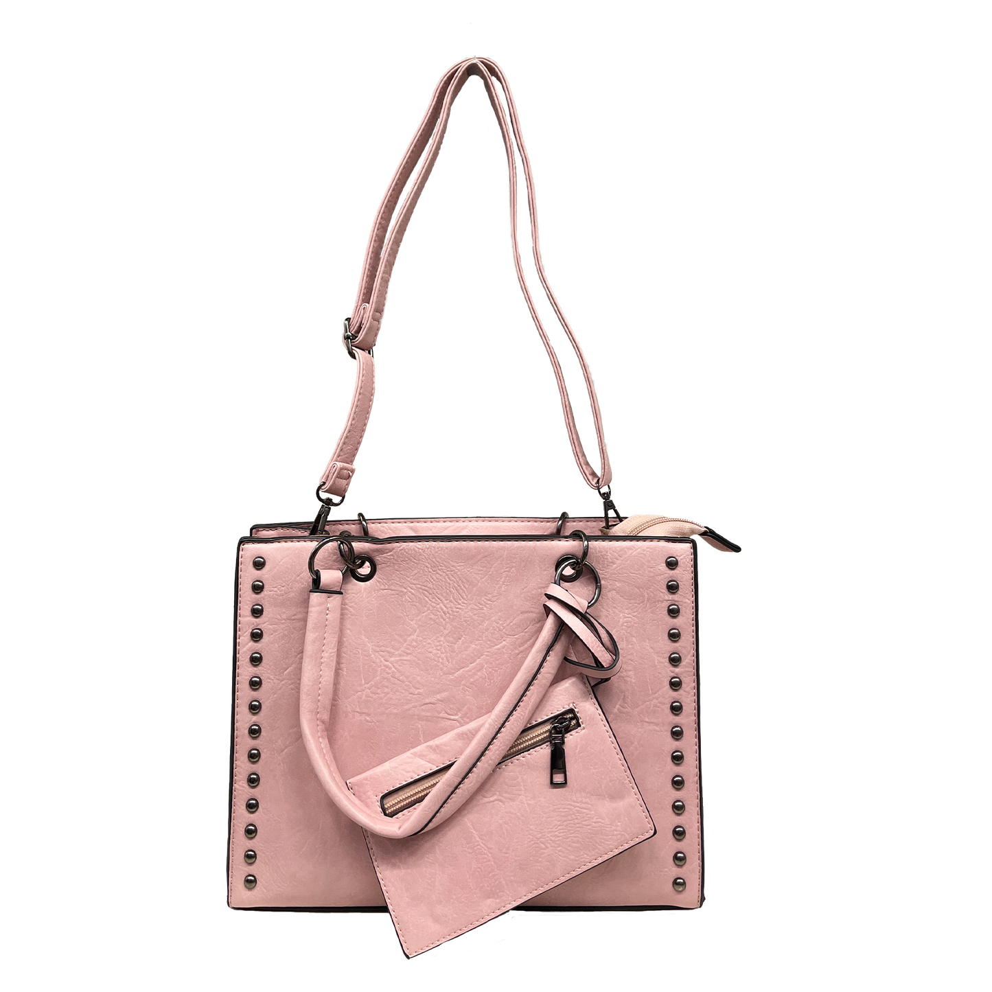 Alexia - Borsa a Mano da Donna con Tracolla con Rivetti e Accessorio Portafoglio - Allingro