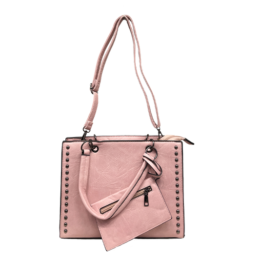 Alexia - Borsa a Mano da Donna con Tracolla con Rivetti e Accessorio Portafoglio - Allingro