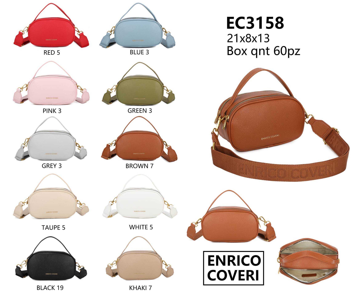 Enrico Coveri - Borsa a Tracolla Compatta EC3158#21x8x13 cm