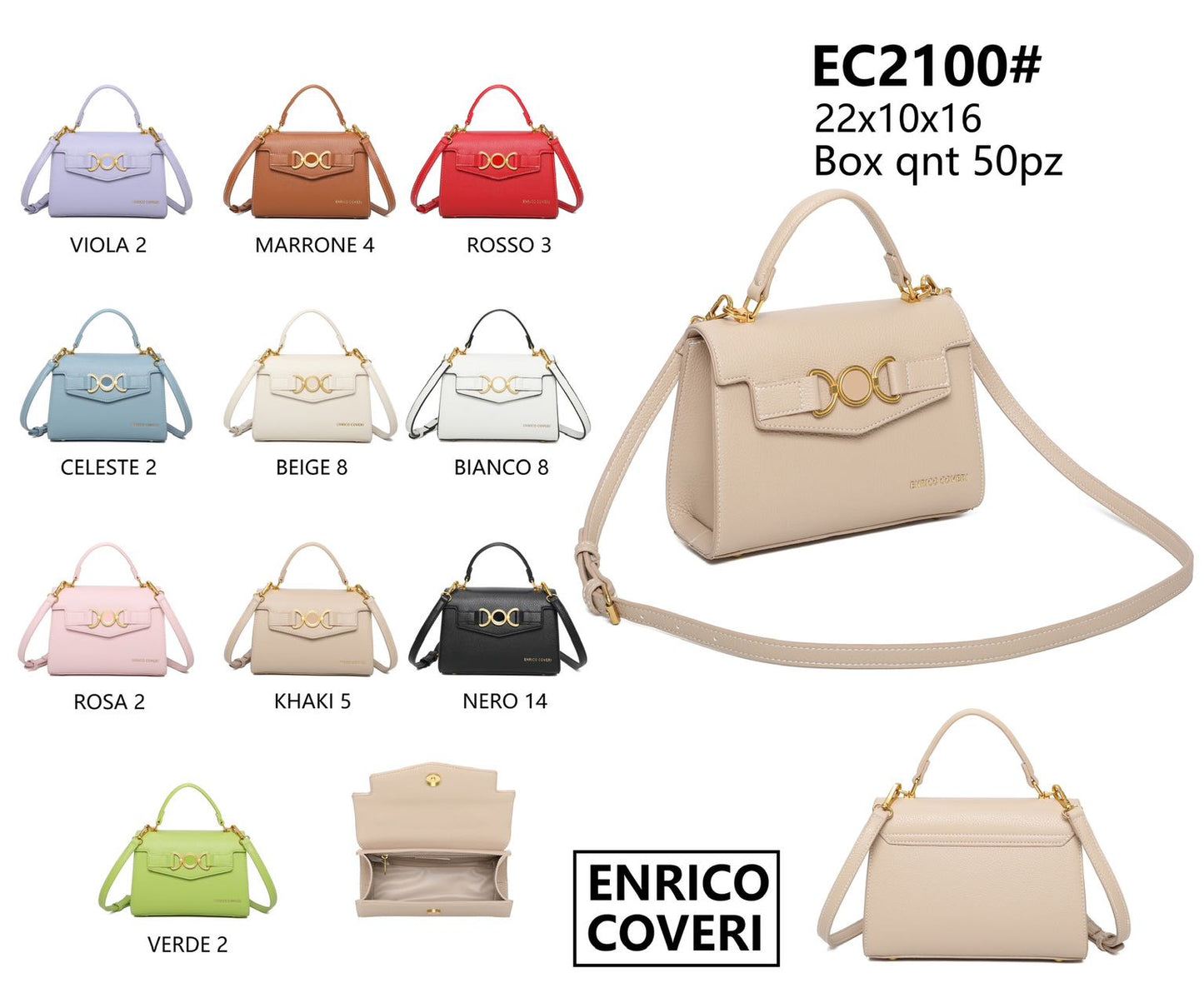 Enrico Coveri - Borsa a Mano Elegante EC2100# 22x10x16 cm