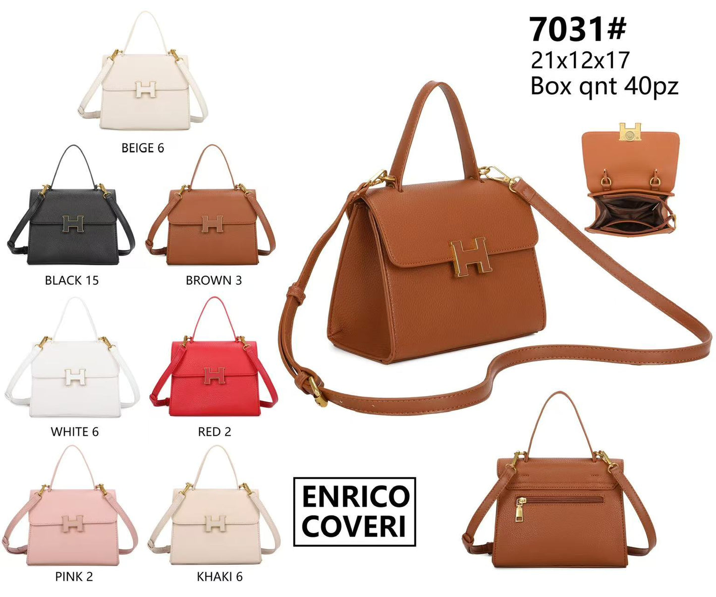 Enrico Coveri Handbag 7031# - 21x12x17 cm