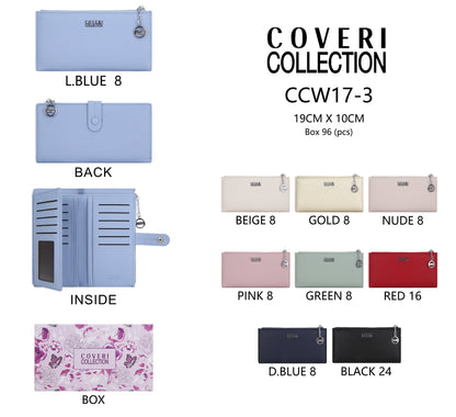 Coveri Collection Portafoglio Compatto con Zip CCW17-3 - 19x10 cm