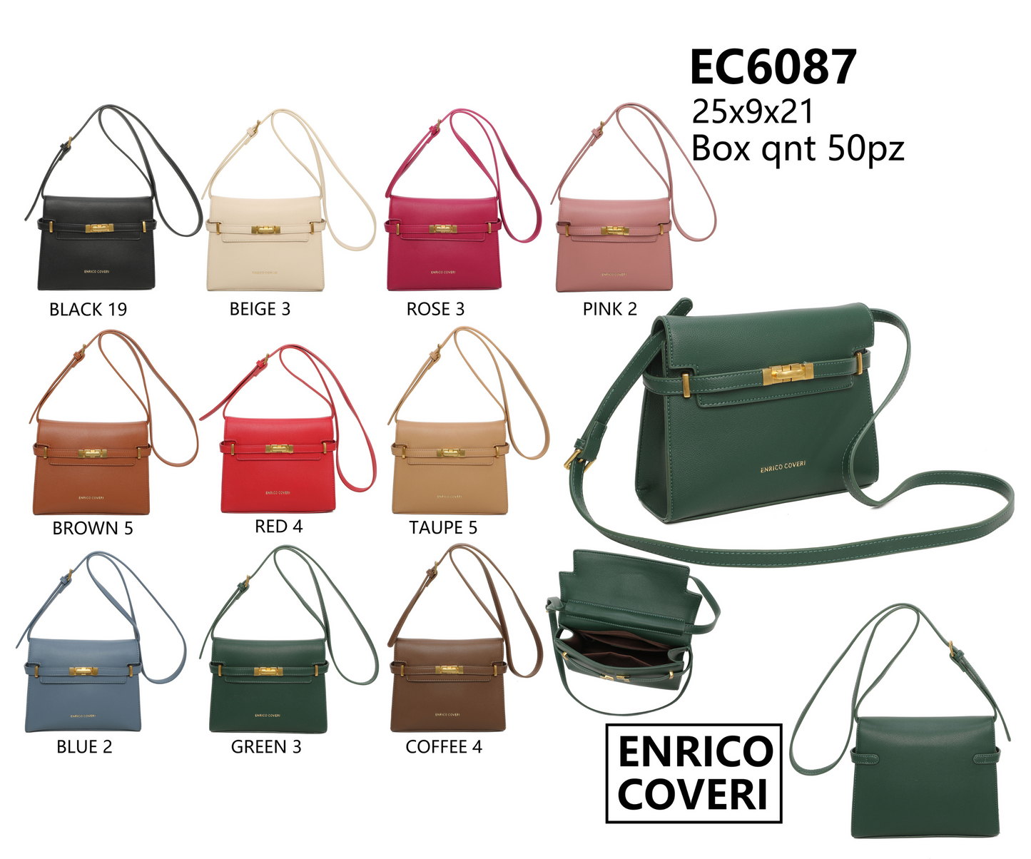 Enrico Coveri Borsa a Tracolla Eleganti EC6087# 25x9x21 cm Design Compatto e Raffinato