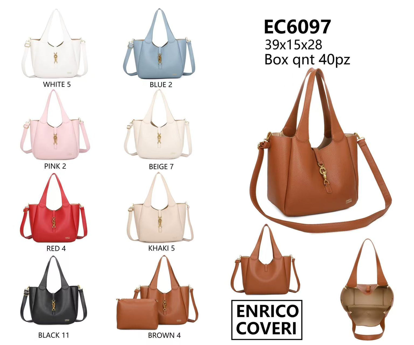 Enrico Coveri bag with clutch bag Ec6097 - 39x15x28 cm