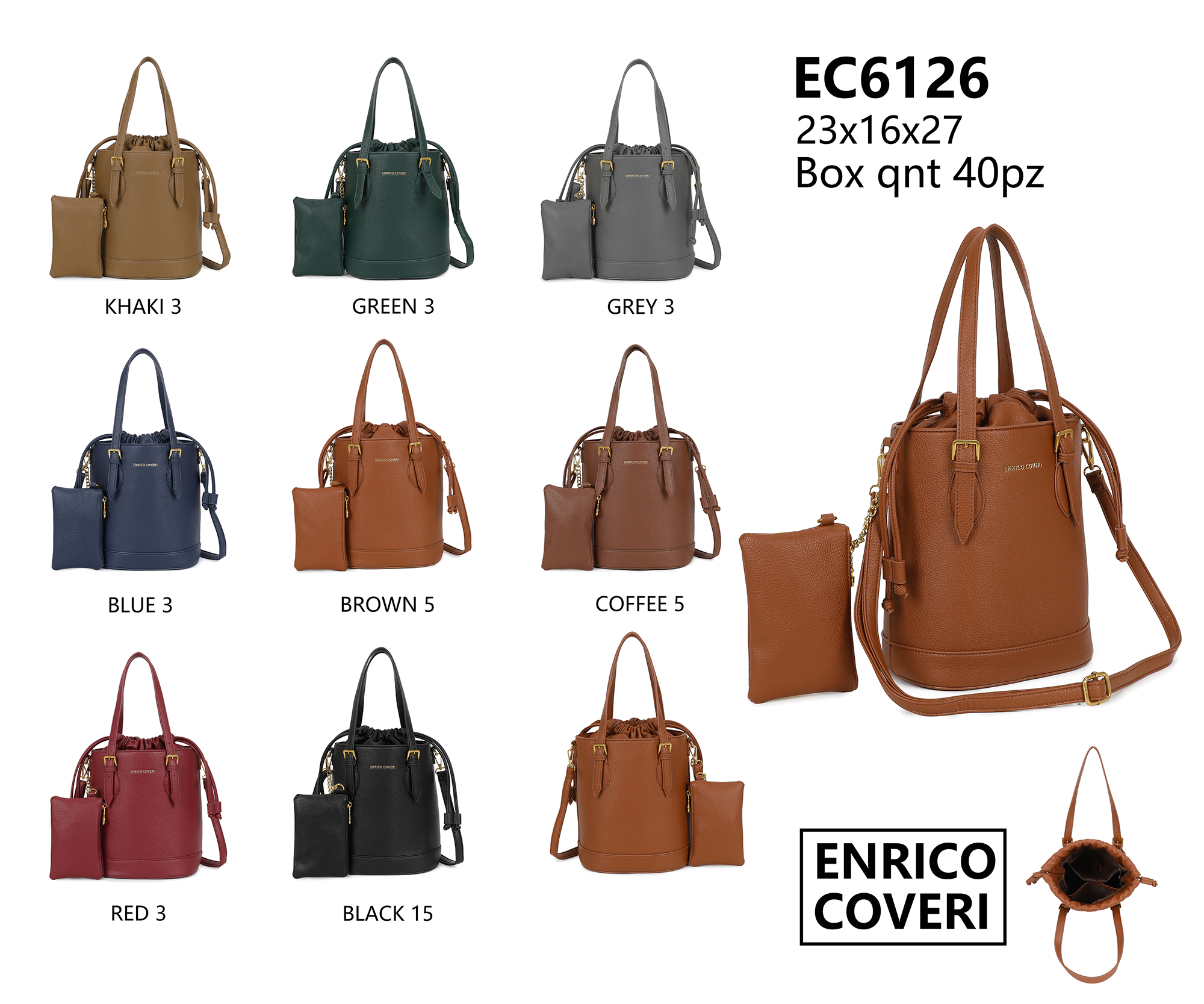 Enrico Coveri EC6126 торбички с кофа с презрамка 23x16x27 cm