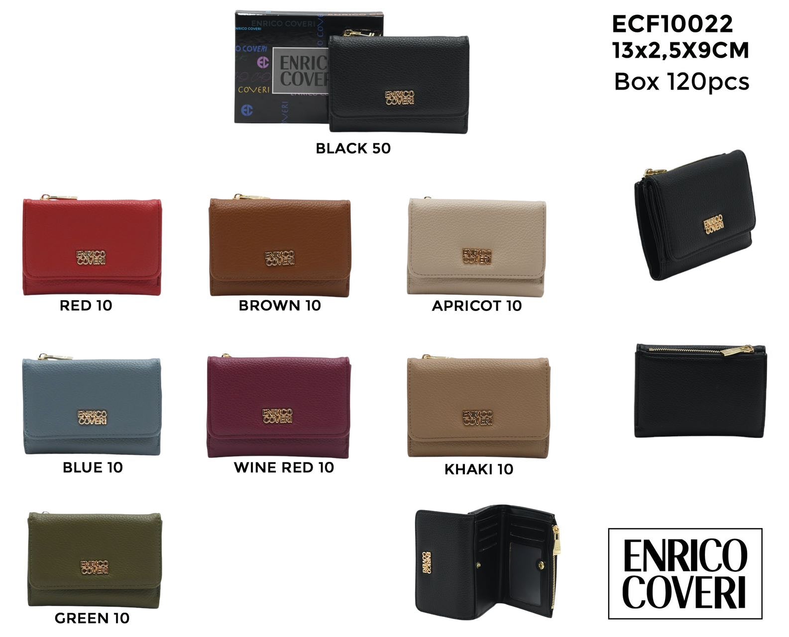 Enrico Coveri ECF10022 Γυναικείο Πορτοφόλι 13x2,5x9 cm - Κομψό σχέδιο