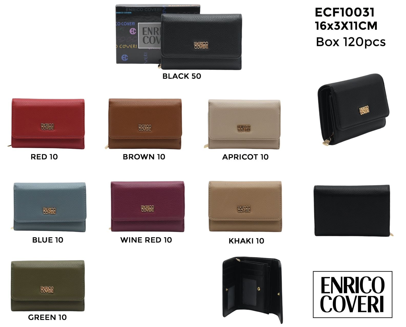 Enrico Coveri Portafoglio Donna ECF10031# 16x3x11cm Design Compatto e Pratico