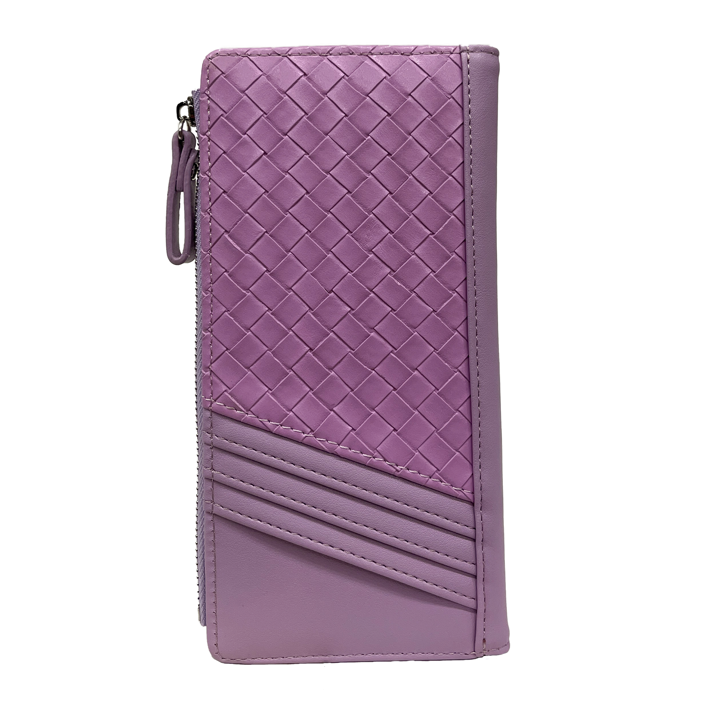 Portafoglio da Donna in Pelle PU Intrecciata con Zip 19x20x2cm - Allingro