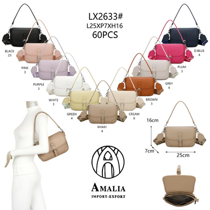 AMALIA Borsa a tracolla Donna LX2633# Size 16x7x25cm - Allingro