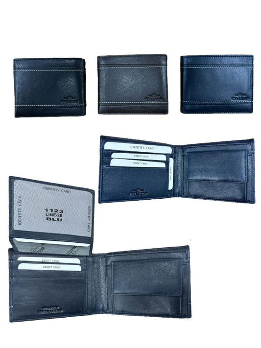 Charro Men's Wallet in real leather 9.3x12.2cm 1123-Line-28#