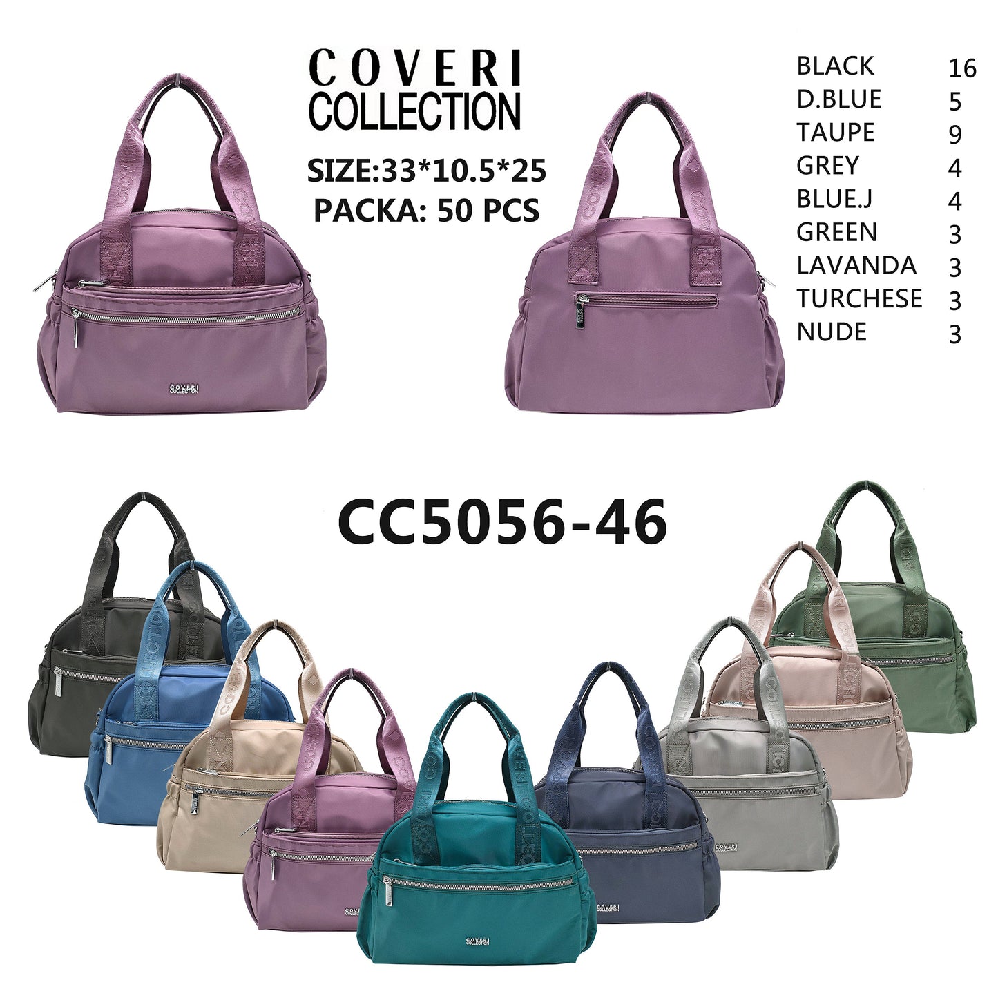 COVERI COLLECTION Pura bellezza - Borsa dal design semplice color nudo CC5056-46 - Allingro